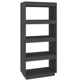 Book Cabinet/Room Divider Grey 60x35x135 cm Solid Wood Pine 810871