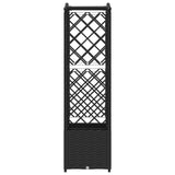 Raised Bed with Trellis and Roof Black 125 x 40 x 138 cm PP 42032530