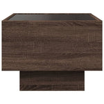 ZNTS Side Table with LED Brown Oak 40x40x30 cm Engineered Wood 847503