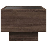 ZNTS Side Table with LED Brown Oak 40x40x30 cm Engineered Wood 847503