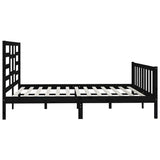 Bed Frame without Mattress Black 200x200 cm Solid Wood Pine 3107637