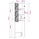 Toilet Cabinet DELFT High Gloss White 66 x 25.5 x 190 cm 897139