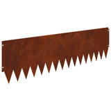 Lawn Edging 10 pcs 103 x 30 cm Steel Rusty 8008516