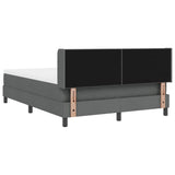 Box Spring Bed with Cushion Dark Grey 190 x 140 cm Fabric 3341098