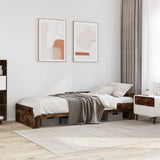 Bed Frame without Mattress Smoked Oak 75x190 cm Small Single Engineered Wood 849597