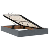 Storage Bed with Storage Dark Grey 135 x 190 cm Velvet 3370126