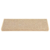 Stair Mats 15 pcs 65x21x4 cm Light Beige Rectangular Edge 326909