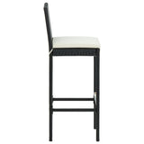 5 Piece Garden Bar Set with Cushions Poly Rattan Black 3095414