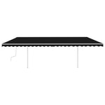 ZNTS Manual Retractable Awning with Posts 6x3.5 m Anthracite 3070079