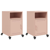 ZNTS Bedside Cabinets 2 pcs Pink 36x39x59 cm Steel 846719