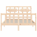 Bed Frame without Mattress Double Solid Wood Pine 3192531