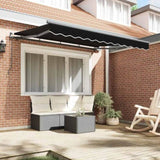 Retractable Awning Black 350 x 200 cm Polyester and Aluminium 3329712