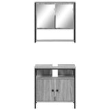 2 Piece Bathroom Furniture Set Grey Sonoma Engineered Wood 3214658
