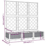 Garden Planter with Trellis Blue Grey 120x40x121.5 cm PP 318252