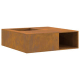 Fire Pit Brown 100 x 100 x 30 cm Weathering Steel 859001
