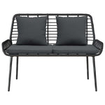Garden Bench Black and Anthracite Poly rattan and steel 42010357