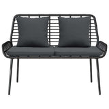 Garden Bench Black and Anthracite Poly rattan and steel 42010357