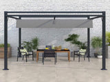 3 x 4m Retractable Pergola, Garden Gazebo Shelter with Aluminium Frame, for Grill, Patio, Deck, Dark T3398P322092