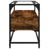 TV Cabinet with Glass Top Smoked Oak 80x35x51 cm Engineered Wood 846061