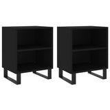 ZNTS Bedside Cabinets 2 pcs Black 40x30x50 cm Engineered Wood 826799