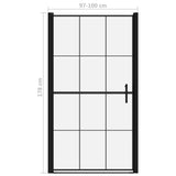 Shower Door Tempered Glass 100x178 cm Black 148889