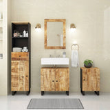 4 Piece Bathroom Furniture Set Solid Wood Mango 3200641