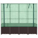 ZNTS Raised Bed with Greenhouse Cover Rattan Look 160x40x153 cm 4015803