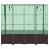 ZNTS Raised Bed with Greenhouse Cover Rattan Look 160x40x153 cm 4015803