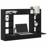 Wall-Mounted Desk Black oak Engineered wood 105 x 48 x 75 cm 869194