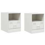 Bedside Cabinets 2 pcs White 34.5x39x44 cm Steel 841762