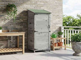 Garden Shed with Roof Grey 59.5 x 56 x 176.5 cm Solid Fir Wood 42033446