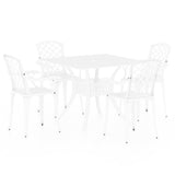Bistro Set White Cast aluminium 5 Piece Set Durable Bistro Set 3070615