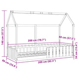Kids' House Bed Frame without Mattress Wax Brown 80x200 cm 850691