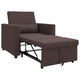 Pull out Sofa Bed Single Dark brown 90 x 165 x 87 cm Fabric 42002688