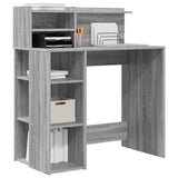 Desk with Shelf Grey Sonoma 90 x 48 x 101.5 cm Engineered Wood 869527