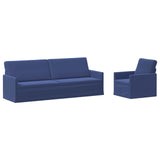 Sofa Set 2 pcs Police Blue Velvet 3433241
