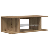 TV Cabinet with LED Lights Artisan Oak 90x39x30 cm Engineered Wood 856326