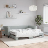 Daybed with Trundle without Mattress Light Grey 90x190 cm 3197861