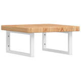 Basin Shelf Wall Mounted Steel and Solid Wood Oak 3302408