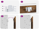 Wall-Mounted Headboard DELFT Smoked Oak Engineered Wood 897200