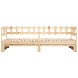 Pull-out Day Bed without Mattress 2x cm Solid Wood Pine 820766