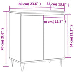 ZNTS Sideboard Smoked Oak 60x35x70 cm Engineered Wood 827161