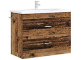Bathroom Under Sink Cabinet Old Wood 78.5 x 37.5 x 81 cm 890718