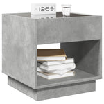 ZNTS Bedside Table with Infinity LED Concrete Grey 50x50x50 cm 3284087