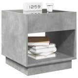 Bedside Table with Infinity LED Concrete Grey 50x50x50 cm 3284087