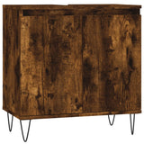 3 Piece Bathroom Cabinet Set Smoked Oak Engineered Wood 3187794
