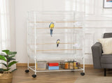 Large Bird Cage Budgie Cage for Finch Canaries Parakeet with Rolling Stand, Slide-out Tray, Storage T3398P347595