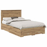 Bed Frame with Drawer Artisan Oak 120 x 190 cm Engineered Wood 3410010