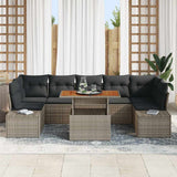 Garden Sofa Set with Storage 8 pcs Grey Poly rattan 3358666