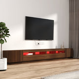 3 Piece TV Cabinet Set with LED Lights Brown Oak Engineered Wood 3120178